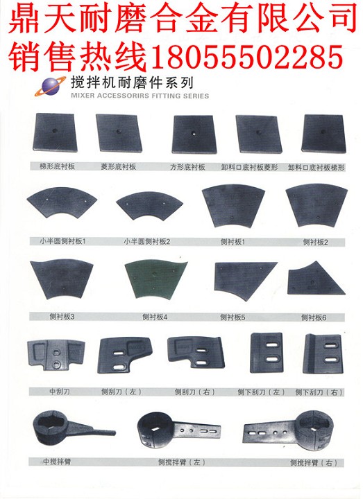 仕高瑪2方雙臥軸攪拌機(jī)側(cè)襯板、側(cè)刮刀、側(cè)下刮刀價(jià)格